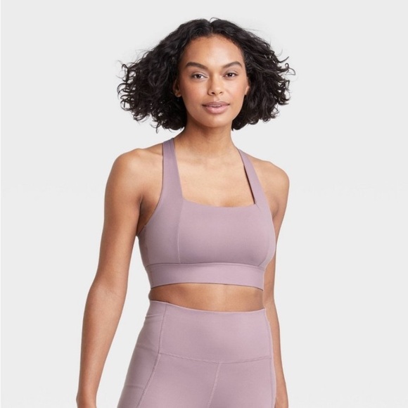 Women's Medium Support Square Neck
Crossback Sports Bra  Light
Mauve - Picture 2 of 8
